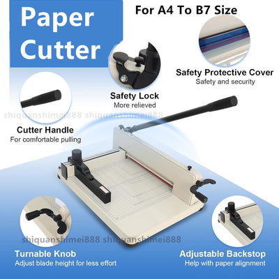 Premium Heavy Duty A4 To B7 Size Paper Cutter Card Guillotine Trimmer 400 Sheets