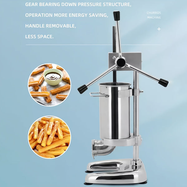 2L  5 Molds Commercial Manual Churro Maker Stainless Steel Churrera Machine AU