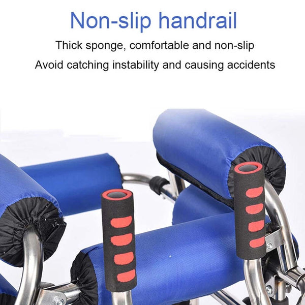 Mobility Walking Aid Walker Frame w/6 Wheels&Seat For Handicapped Rehabilitation