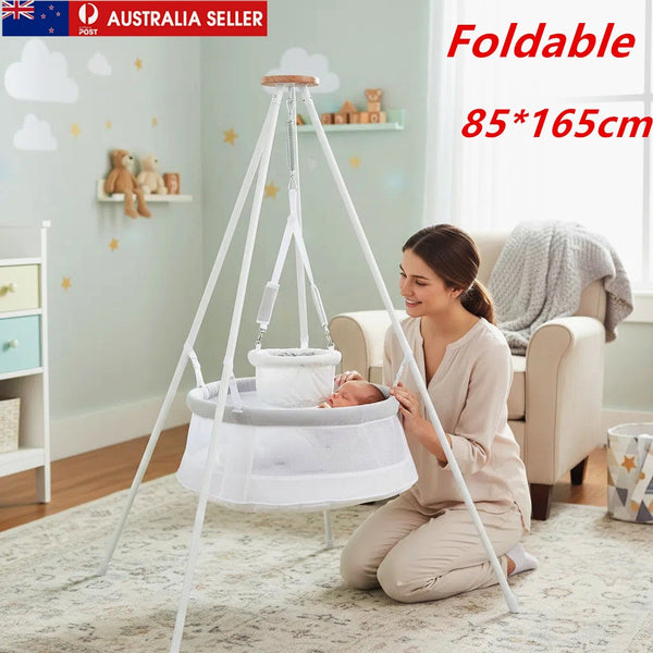 3in1 Baby Hammock Hanging Swing Baby Rocking Bed w/Seat Toddler Frame 1.65m AU
