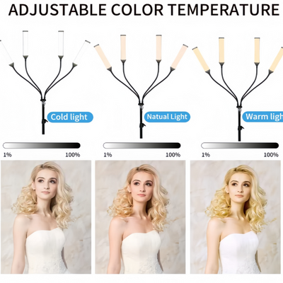 Four-arm LED Light Dimmable Lighting Phone Selfie Tripod Makeup Live Lamp 36W AU