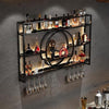 3-Tier Metal Wine Rack w/ LED Light Wine Bottle Shelf For Home Bar Display 1.2m