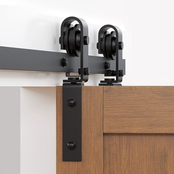 6FT Barn Door Hardware Closet Track Kit 4 Door Gear Set 150kg Barn Door Track