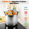 9Pcs Canning Pot Set Water Bath Canner Stainless Steel with Glass Lid 21.5 Quart