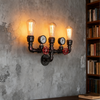 Vintage Water Pipe Lamp 3-Head Steampunk Wall Fixture Home Decro Xmas Gifts AU