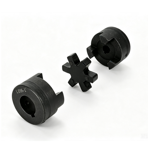 L075/L095 1/2" to 1" Flexible L-Jaw Coupling Coupler Set HT250 Cast Iron