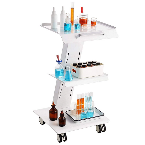 Medical Trolley Stand Dental Oral Scanner Holder W/Sockets 3 Layers Mobile Table