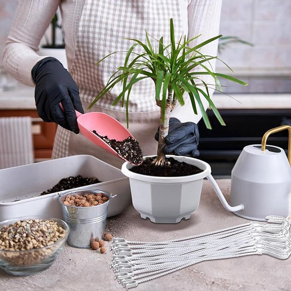 24PCS Plastic Hanging Plant Pots 17cm Hanging Plant Containers Hanging Planters