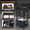 10-Rod Fishing Rod Holder Storage Rack with Wheels Fishing Pole Stand For Garage