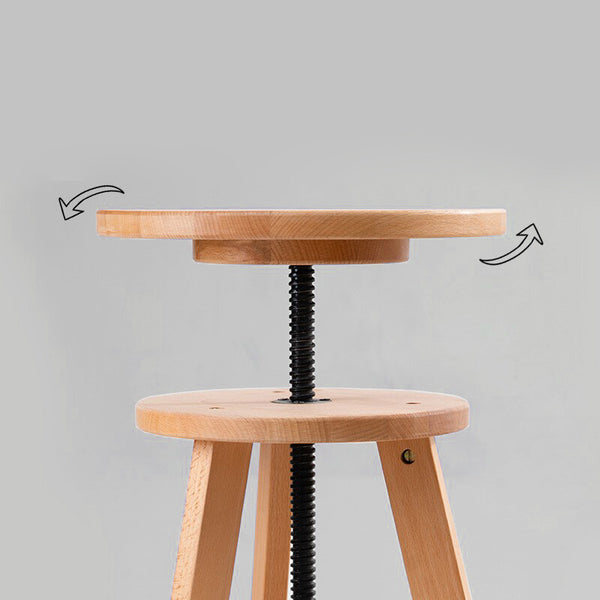 Wooden Drafting Stool Bar Stool Adjustable Height for Home Kitchen Gallery
