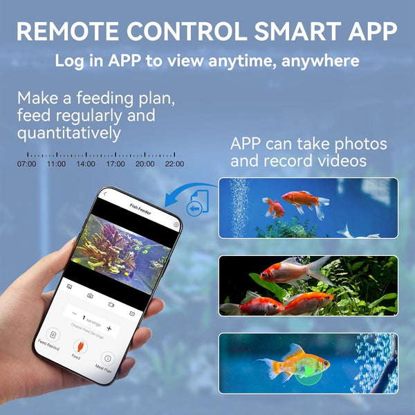 Automatic Fish Food Feeder Smart HD Camera Phone Control Tank Pond Dispenser