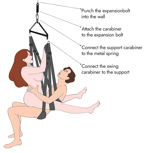 1.8m Couple Sex Swing Hammock Sex Swing Stand BDSM Bondage Frame w/Sling AU