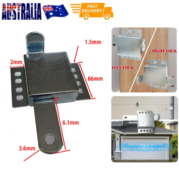 Heavy Duty Garage Door Lock Slide Latch Galvanized Steel for Most Garage Door AU