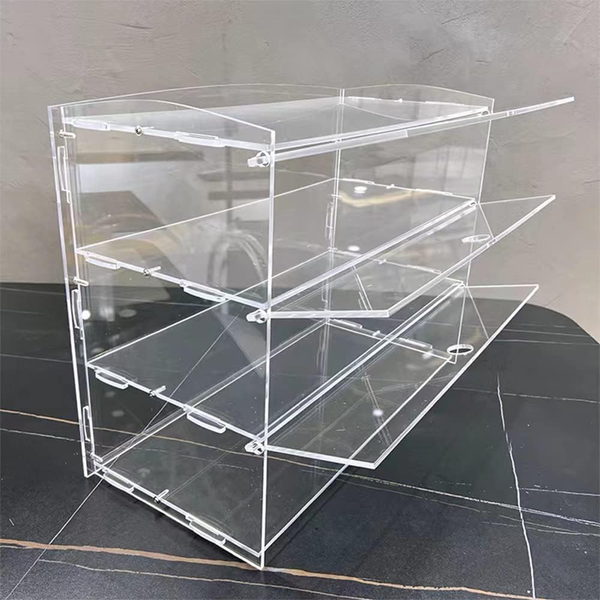 2/3 Tier Acrylic Display Case for Collectibles Figures Cupcake Dustproof Cabinet