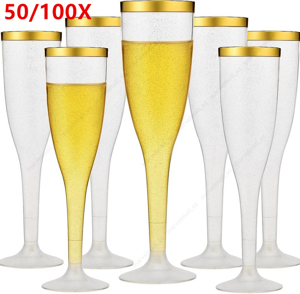 50/100X Bulk Champagne Wine Flutes Glasses Wedding Party Wine Glasses BPA Free