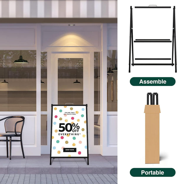 A-Frame Sign With Handle Double Sided Poster Board For Business shop Advertising