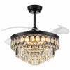 42" Crystal Ceiling Fan Lights with Remote 6 Wind Speed Crystal Chandelier Fan