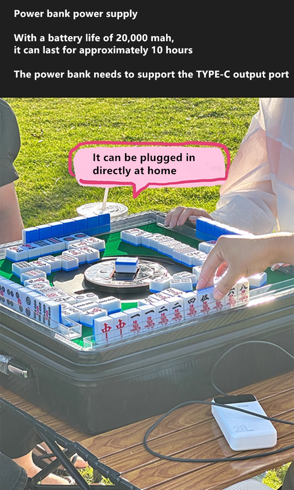 Automatic Mahjong Table Portable Mahjong Table 144 Magnetic Tiles Outdoor & Home