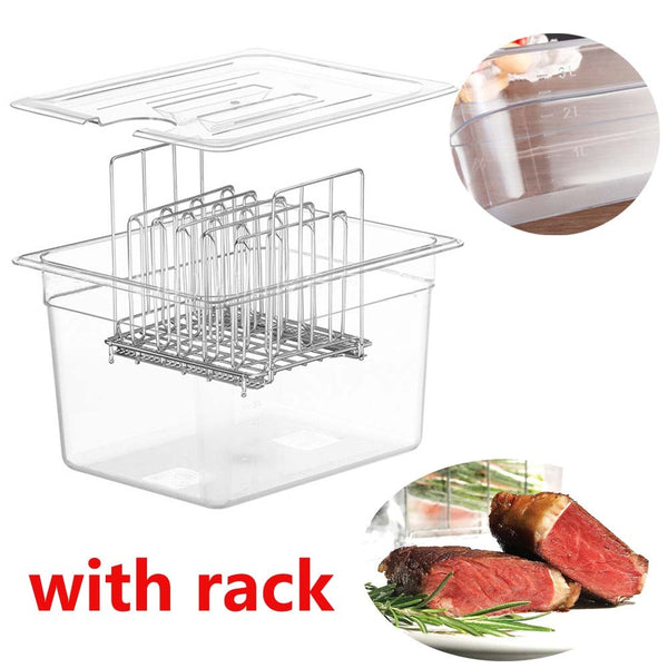 Sous Vide Container 12L Sous Vide Rack with Lid & Rack - BPA Free Complete Sous