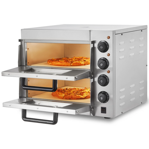 Commercial Pizza Oven Countertop Double Deck Grill Bread Baking Furnace Indoor