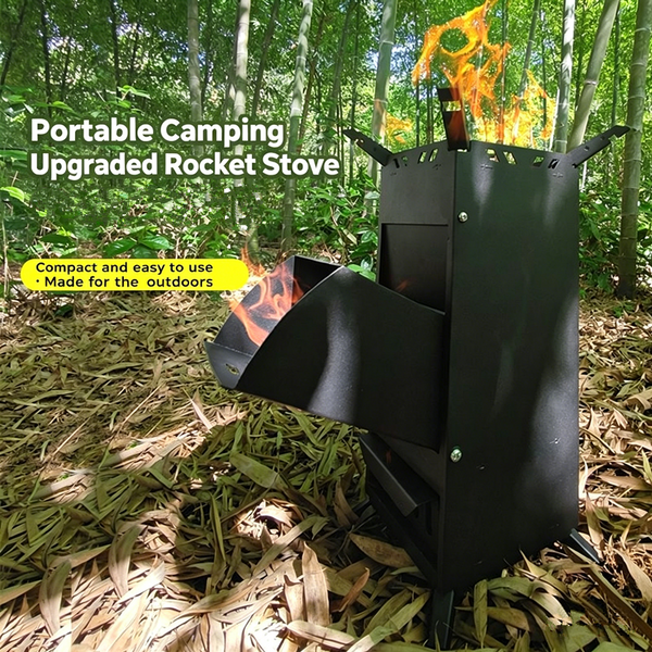 Collapsible Rocket Stove Wood Burning Fire Camping Stove for Outdoor Cooking