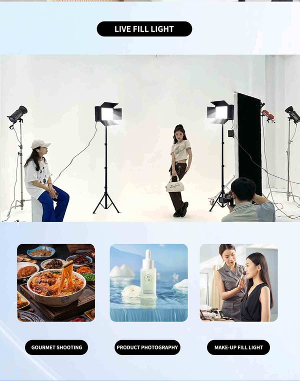LED RGB Video Light Photo Studio Lamp Photography Panel Lighting w/1.6M Stand