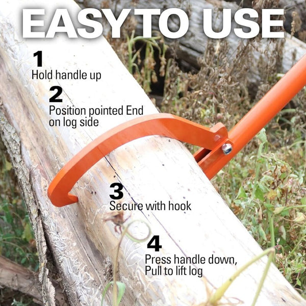 51" Timber Jack Cant Hook Log Roller Tool with Log Hook for Tree Felling Logging