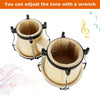 Bongo Drums 6”7” Wood Percussion Bongos for Kids Adults Beginners Natural Finish