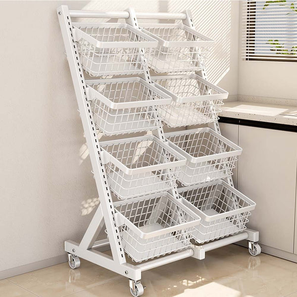 Retail Display Shelf Supermarket Vegetable Fruit Snack Storage Rack & Baskets