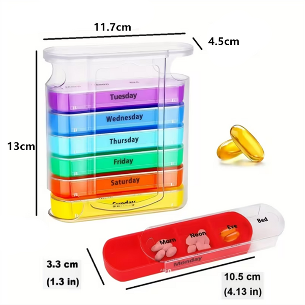 Weekly Daily Pill Box Organiser Tablet Medicine Holder Storage Dispenser 7 Days