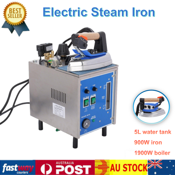 900W Industrial Steam Iron Electric Hanging Ironing 5L Tank 1900W Boiler Booster