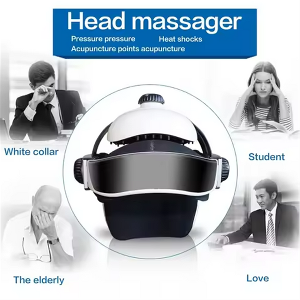 Head Massager Electric Head Massage Helmet Hot Compress To Relieve with Music