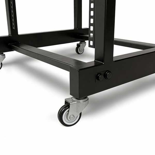 16U Audio Equipment Rack Rolling Network Rack AV Rack Stand with Wheels&Mic rack