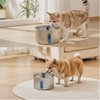 3.2L Pet Stainless Steel Water Fountain Dog Cat Drinking Dispenser Filter Feeder