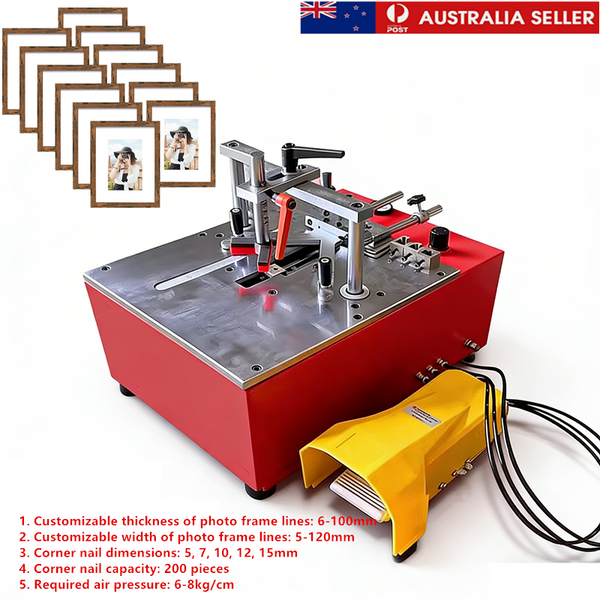 Pneumatic V Nailer Nail Picture Framing Frame Joiner Woodwork Foot Pedal Control