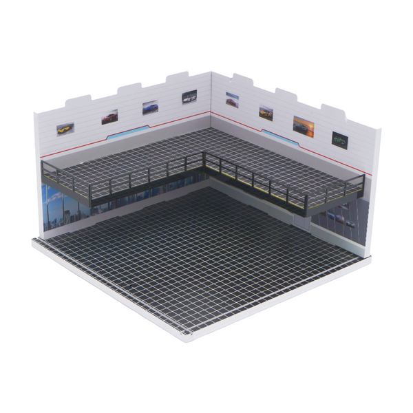 1:64 Scale Diorama Car Garage Model LED Lighting Vehicle Garage Parking Gift