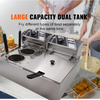 Commercial Electric Deep Fryer Benchtop Pasta Cooker w/ 2 Noodles Filters 6L+6L