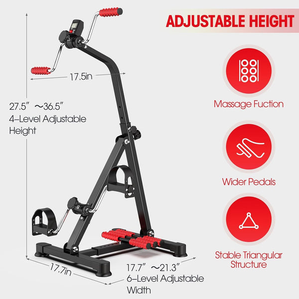 Mini Fitness Exercise Bike Rehabilitation Handrail Stepper Leg Pedal Trainer