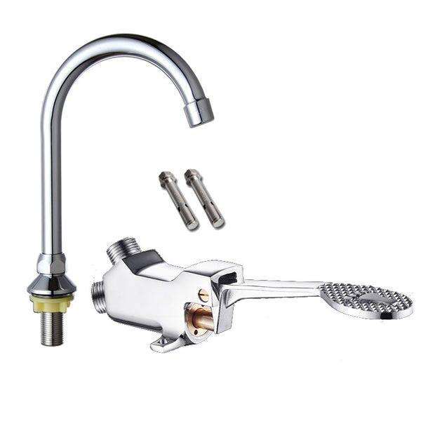 Foot Pedal Tap Control Switch Floor Sink Faucet Valve Full Sets Hands Foot Valve