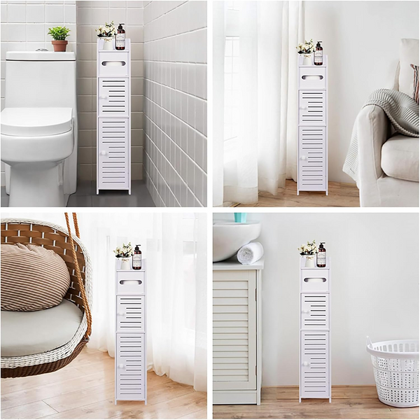 Toilet Paper Holder Toilet Paper Stand Bathroom Storage Cabinet Beside 80X15.5CM