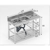 Stainless Steel Kitchen Bench Work Table Commercial Sinks Splashback 120cmX80cm