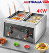 Electric Pasta Cooking Machine 4 Grid Pasta Warmer Noodles Cooker W/ Drain Valve