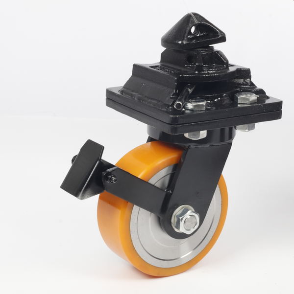 8" Super Heavy Duty ISO Shipping Container Caster Wheels With Directional Lock