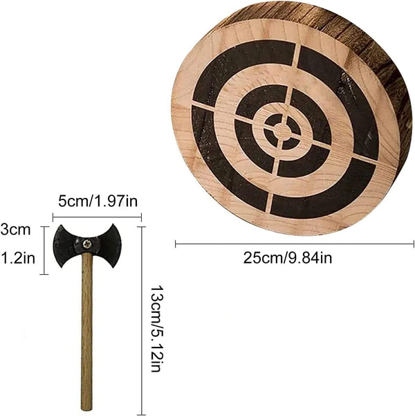 Wooden Dart & Axe Throwing Game Target Sets Indoor Outdoor Party Game for Adults