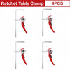 4 x Saw Guide Rail MFT Ratchet Clamps Track Saw CNC Table T-track Steel 200x60mm