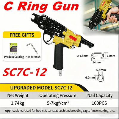 SC7C-I2 Pneumatic Hog Ring Stapler 15GAAir C Ring Stapler Gun Hog Ring Pliers