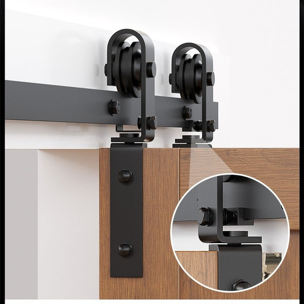 6FT Barn Door Hardware Closet Track Kit 4 Door Gear Set 150kg Barn Door Track