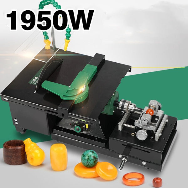 1950W Gem Jewelry Rock Cutting Bench Lathe Table Saw Punching Polisher Machine