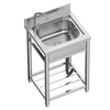 Stainless Steel Commercial Kitchen Sink Free Standing with Cold&Hot Water Faucet