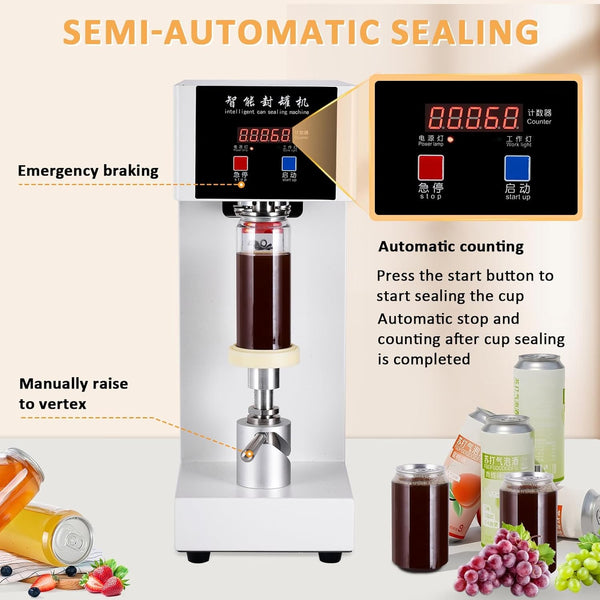 180W Electric Cans Sealer Beverage Seal Machine Milk Tea Drink Bottle Sealer AU